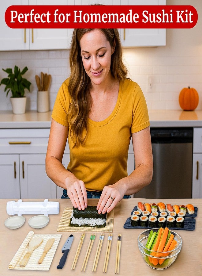 DigNew Sushi Making Kit - 31 in 1 Complete Sushi Making Supplies with Bamboo Mats, Rice Paddle, Sushi Cut Mold, Sushi Gloves & Sushi Tools - Fun DIY Set for Homemade Sushi, Sashimi & Maki Rolls - Image 3